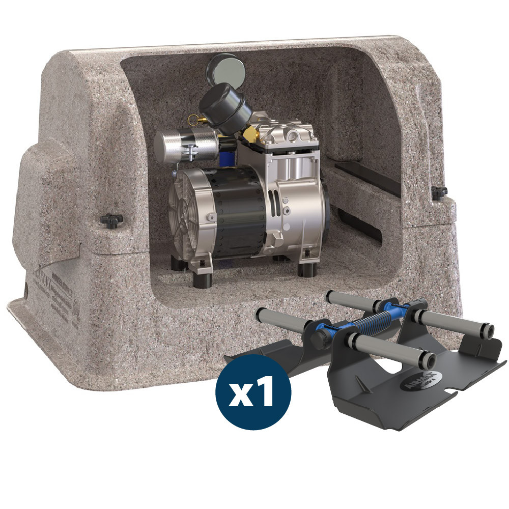 The Airmax PS10 Aerator inside the composite cabinet with a diffuser plate (x1).