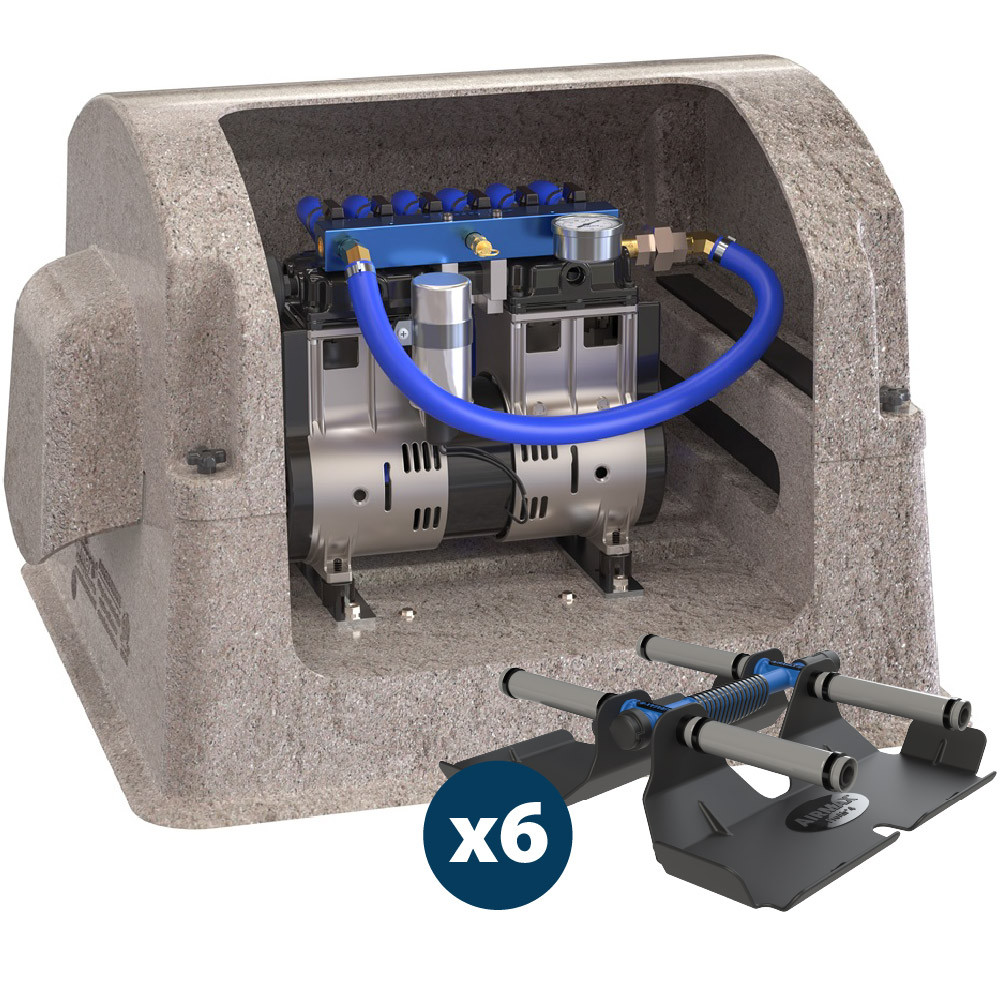 The Airmax PS60 Aerator inside the composite cabinet with a diffuser plate (x6).