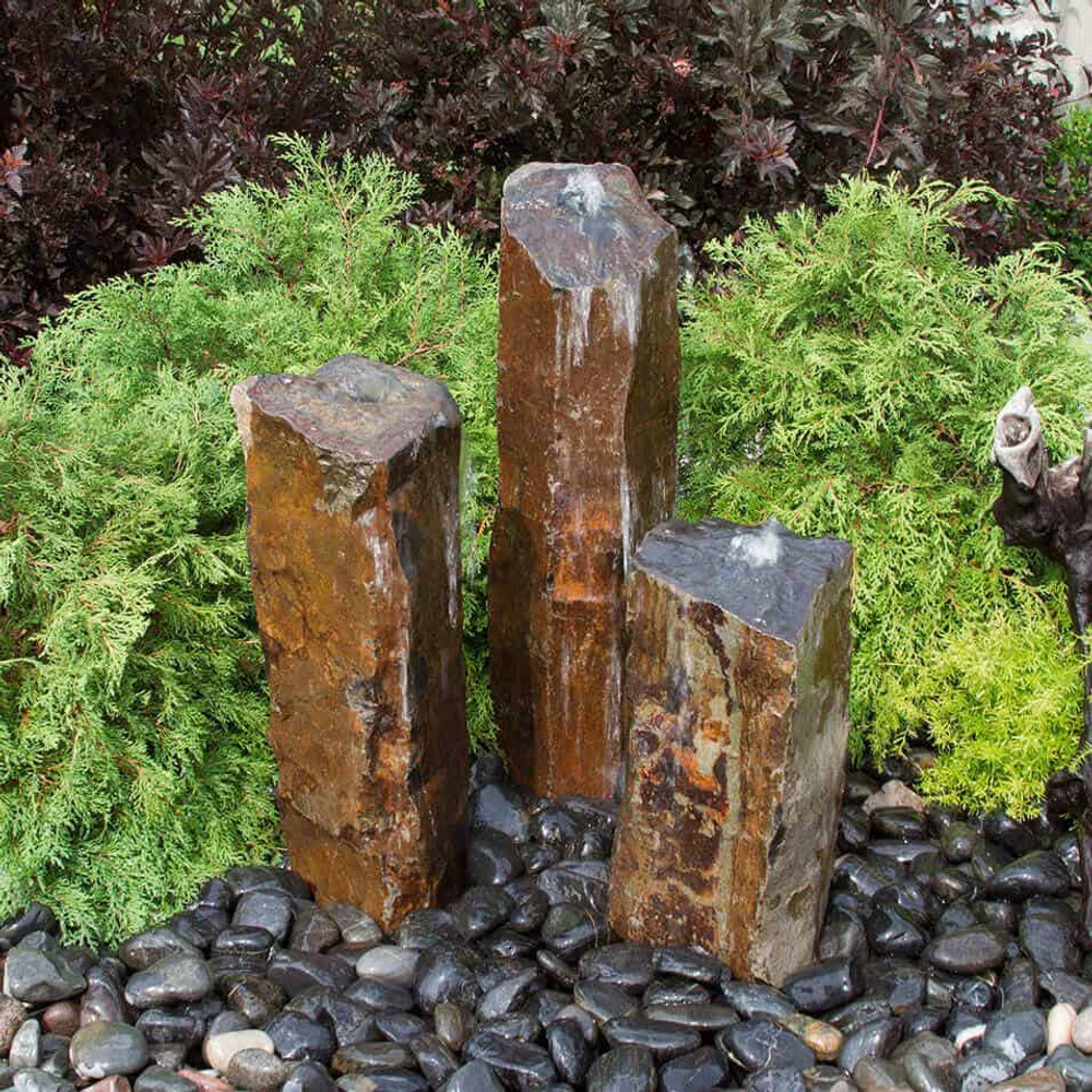 Basalt Fountain Kit With Polished Pebbles
