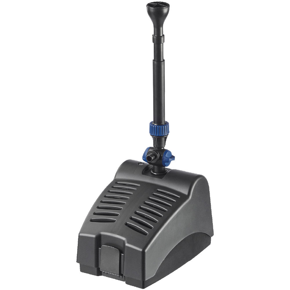 The Pond Guy ClearSolution G2 700 in-pond filter with adjustable fountain riser and flow control valve on white background.