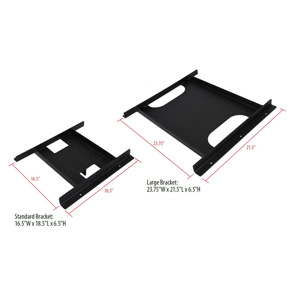 Cabinet Post Mount Standard and Large Bracket Dimensions