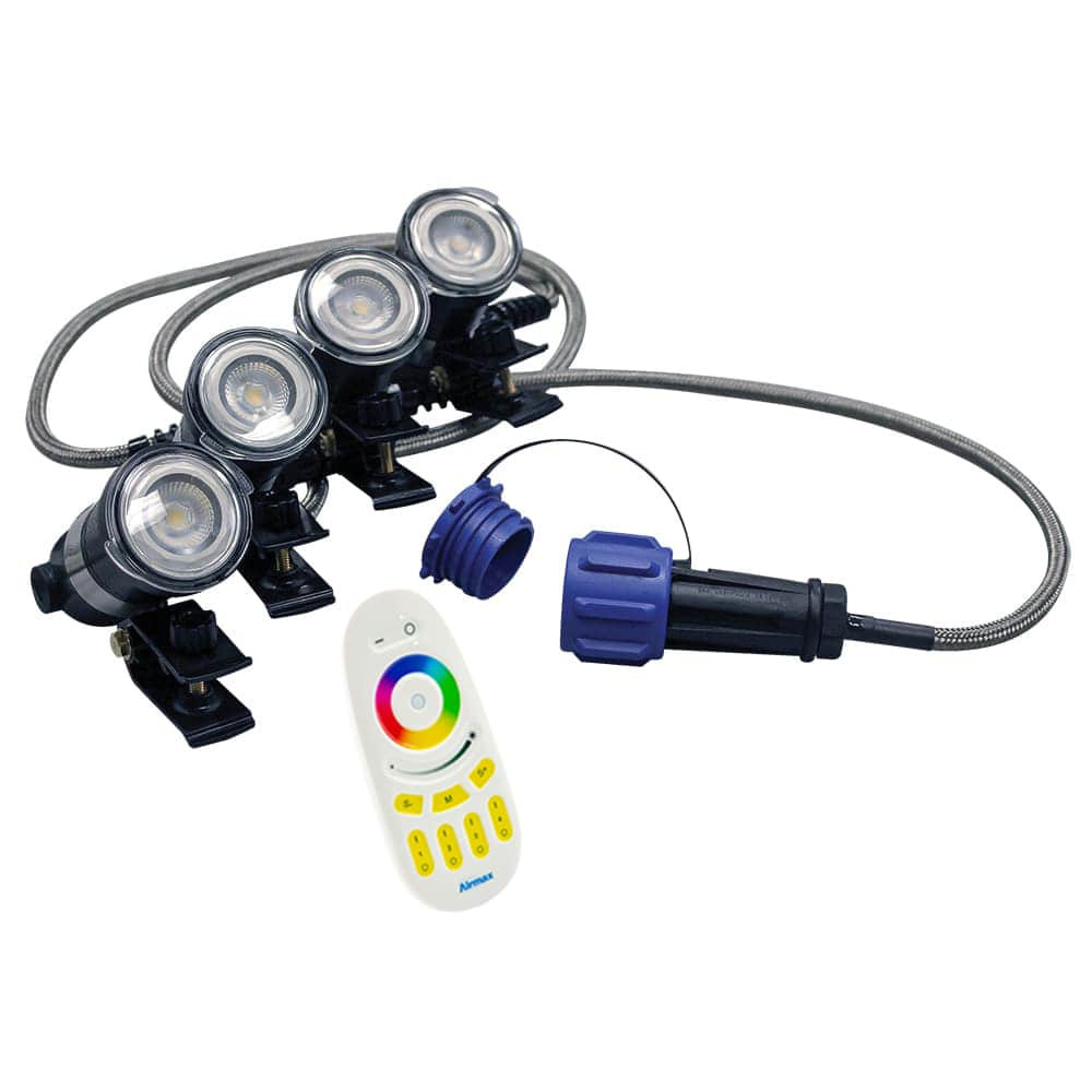 RGBW 4 LED Light Set With Color-Changing Wireless Remote