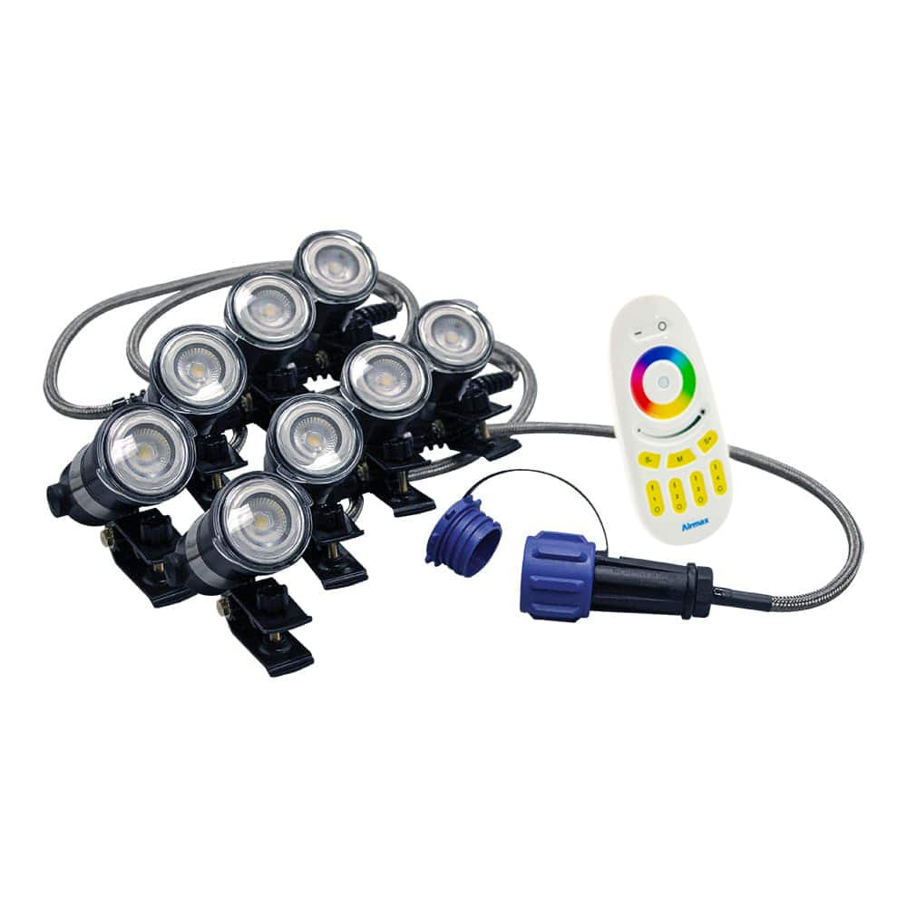 RGBW 8 LED Light Set With Color-Changing Wireless Remote