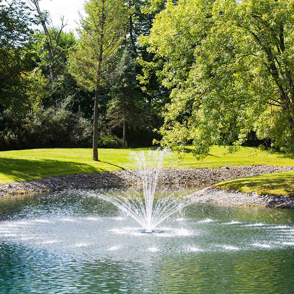 Airmax EcoSeries 1/2HP Fountain - Shown With Crown and Trumpet Nozzle