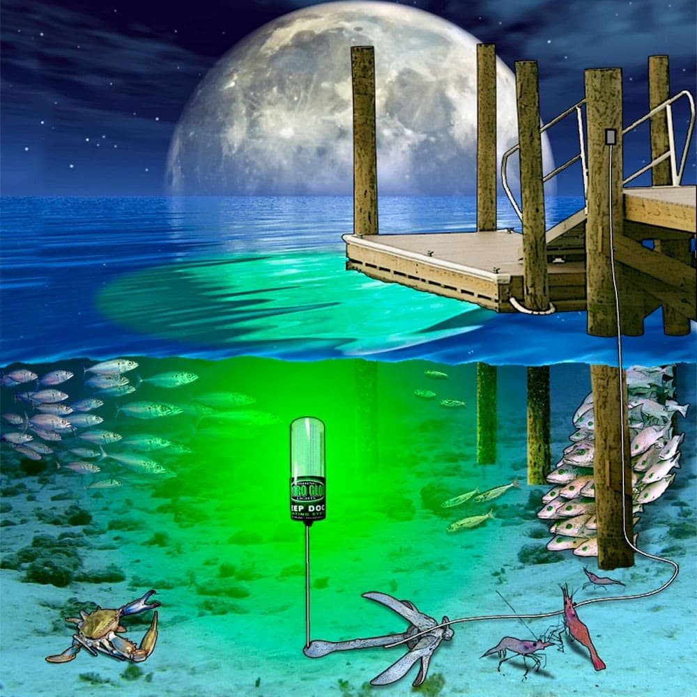 Hydro Glow Anchored Underwater Dock Lights SF Model