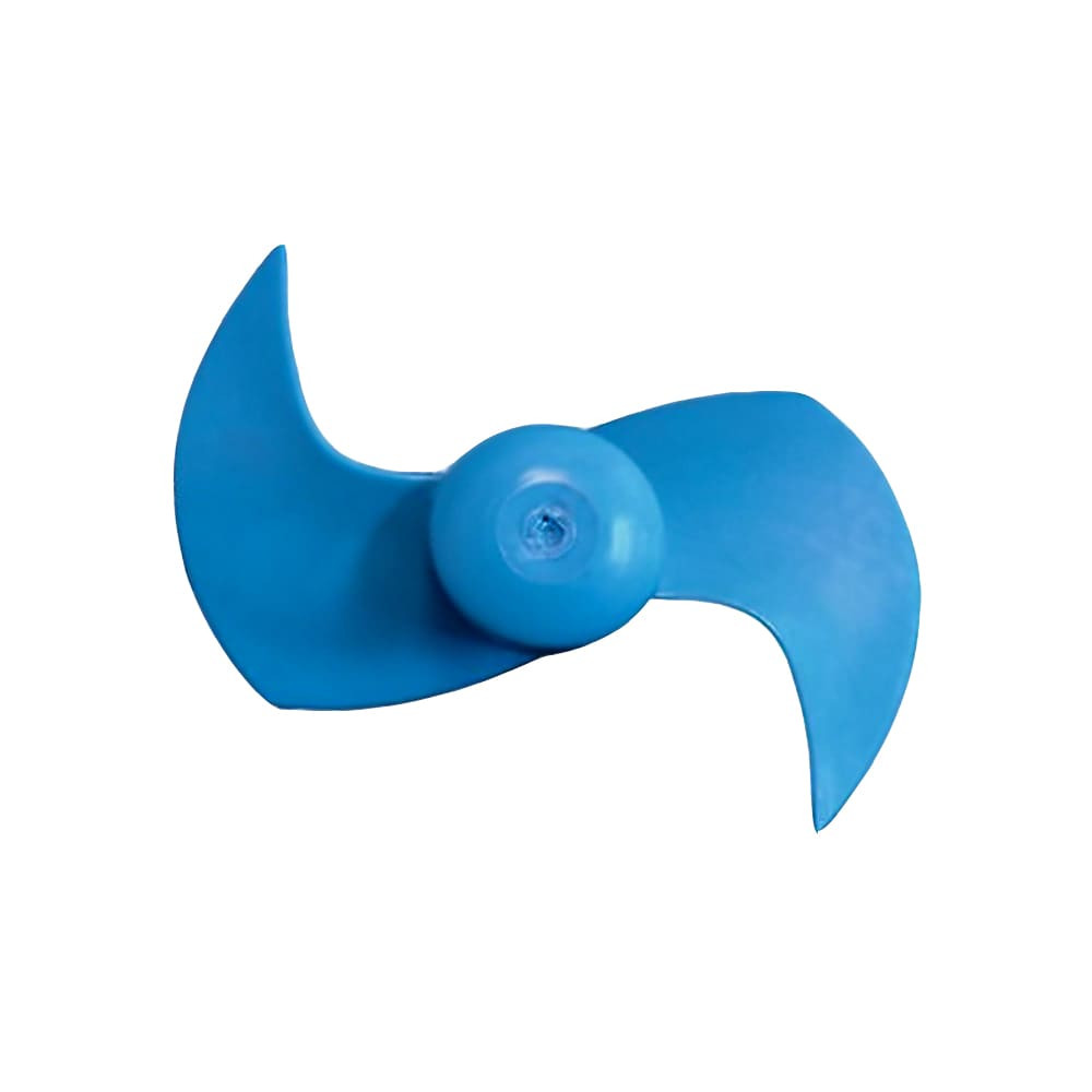 A blue model 20002 propeller with pointed blades.