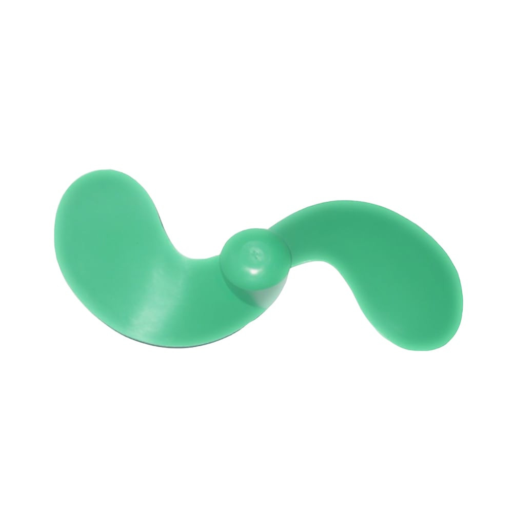 A green model 20000 propeller with rounded blades.