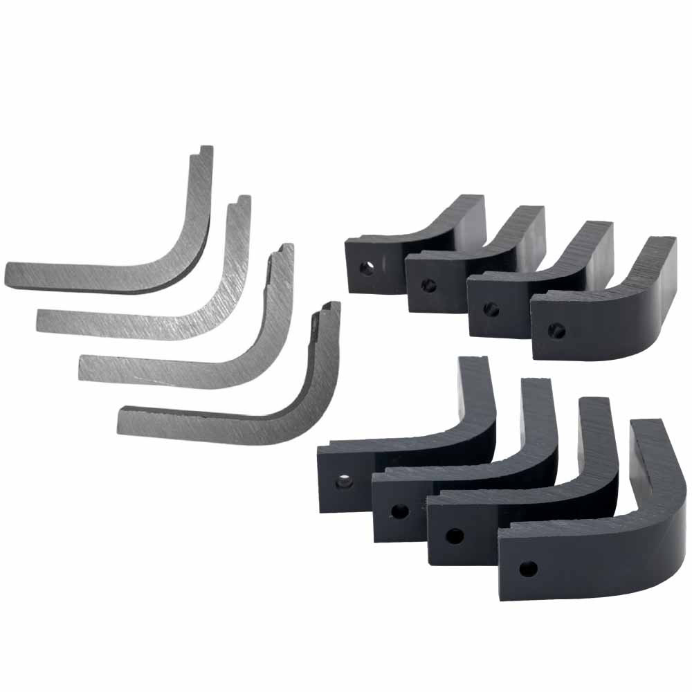 4 Almag, 4 small PVC, and 4 large PVC Power House replacement brackets on a white background.