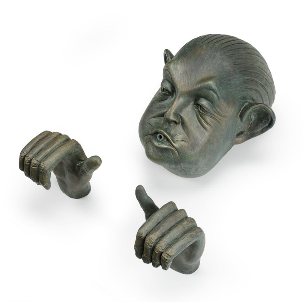 Aquascape Man in Barrel Spitter - Angled View