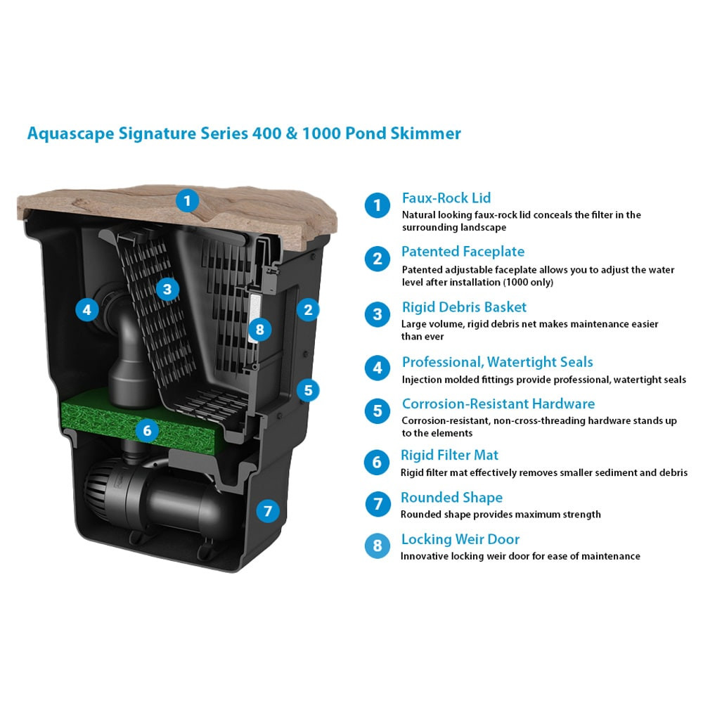 Aquascape Signature Series Pond Skimmer - 400 and 1000 Features