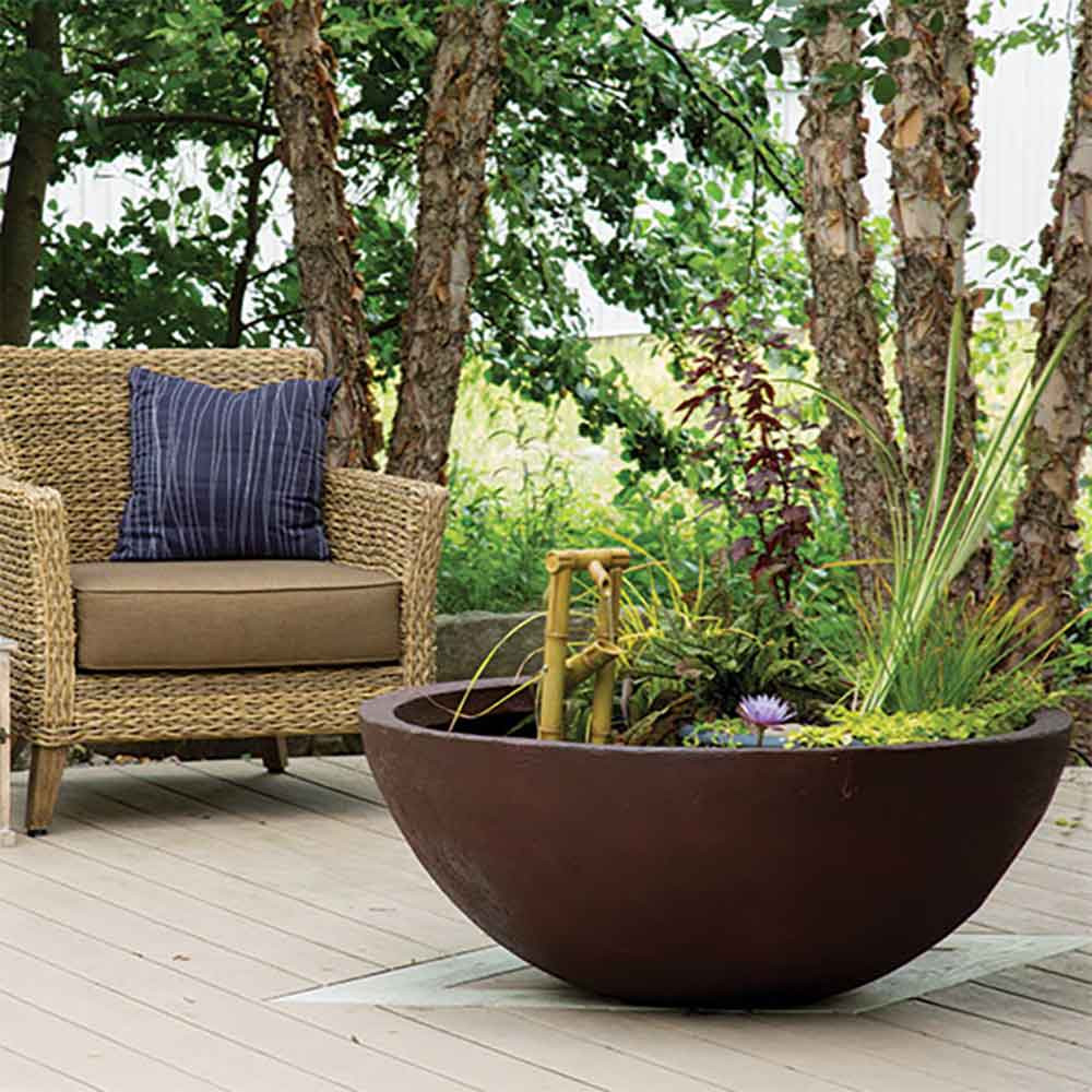 European Terra Cotta Patio Pond Kit Includes Deer Scarer Bamboo Fountain