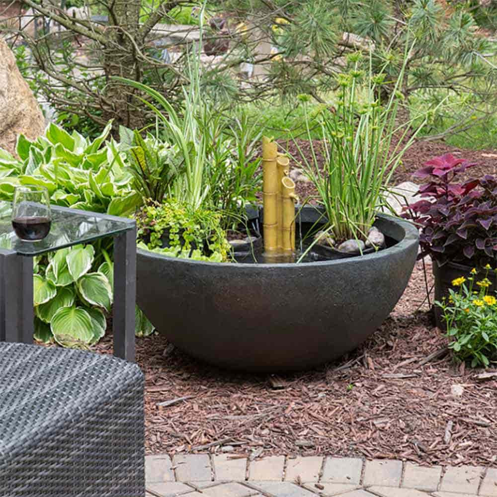 Green Slate Patio Pond Kit - 3-Tier Pouring Fountain Sold Separately