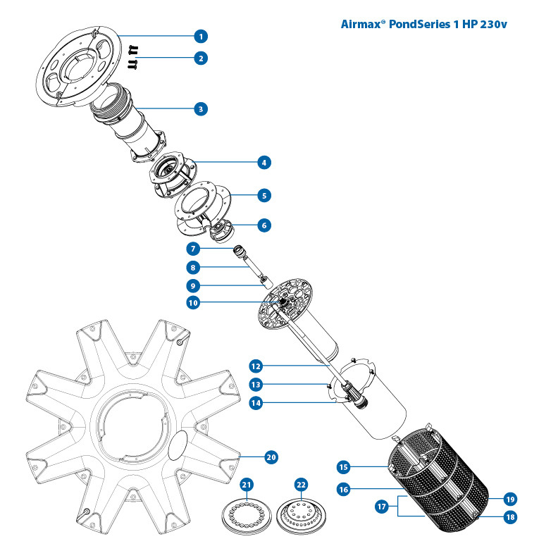 Airmax 1 HP PondSeries Fountain Replacement Parts
