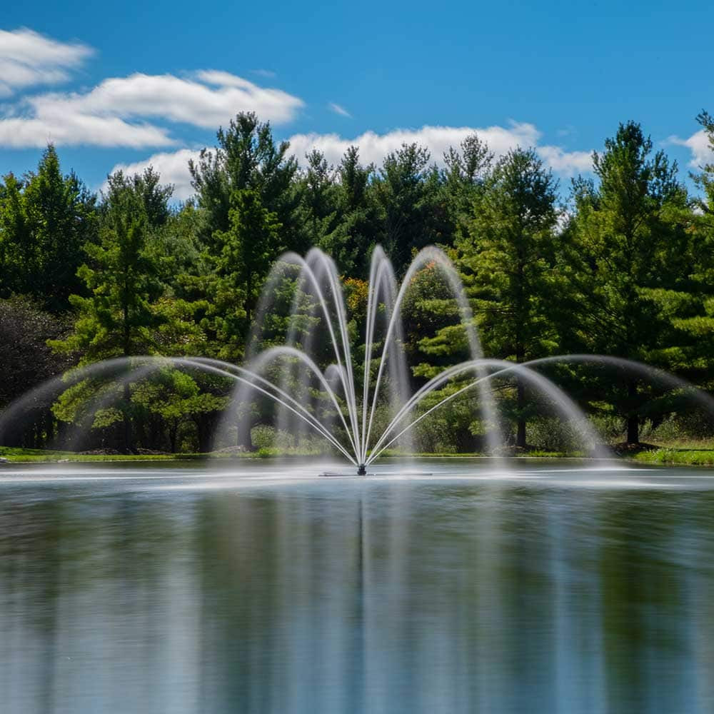 Airmax LakeSeries 3 HP Fountain Shown With a Double Arch Spray Pattern Nozzle