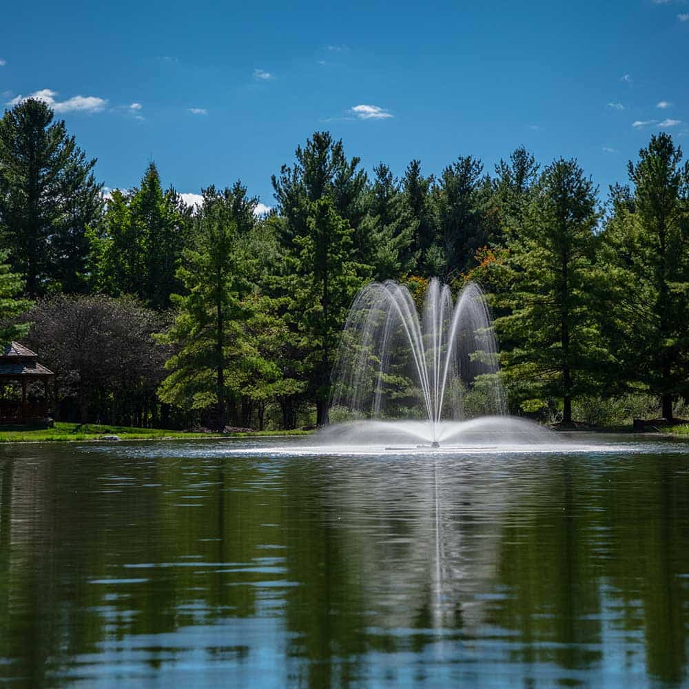 Airmax Blossom Spray Pattern Nozzle Shown on LakeSeries 2 HP Fountain - Fountain Not Included