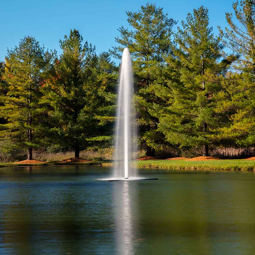 Airmax Gusher Spray Pattern Nozzle Shown on LakeSeries 2 HP Fountain - Fountain Not Included