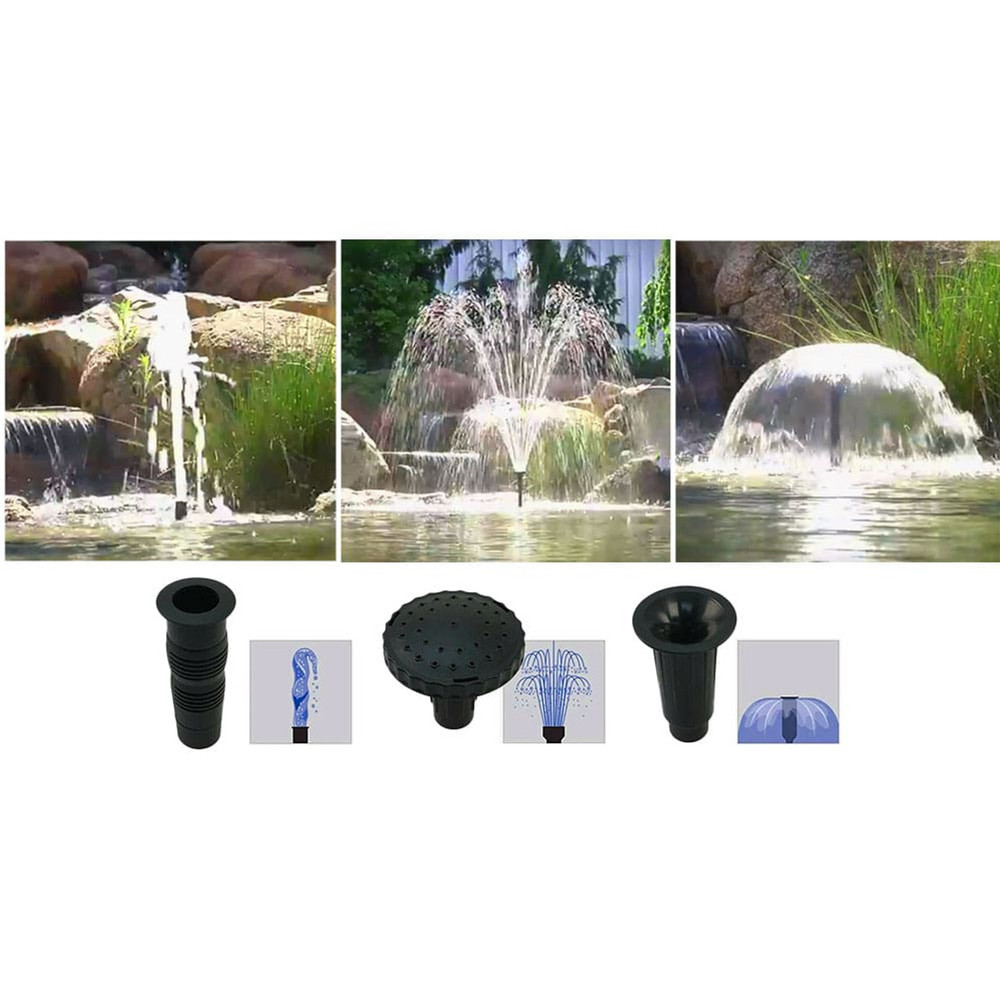 Choose From Three Fountain Heads: Foaming Jet, Daisy, and Waterbell