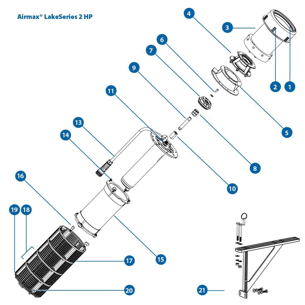 Airmax 2 HP, 230V LakeSeries Fountain Replacement Parts