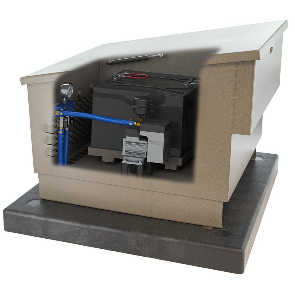 12-volt AGM Batteries x2 Stores Energy Daily per Cabinet