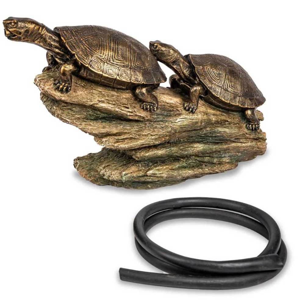 Aquascape Double Turtle on Log Spitter Includes 1/2” x 48” flexible tubing