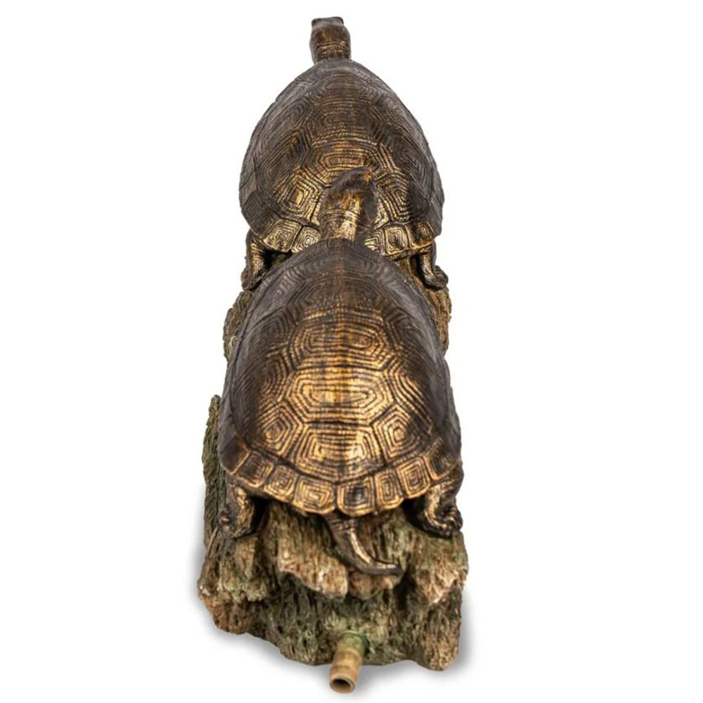 Aquascape Double Turtle on Log Spitter Back View