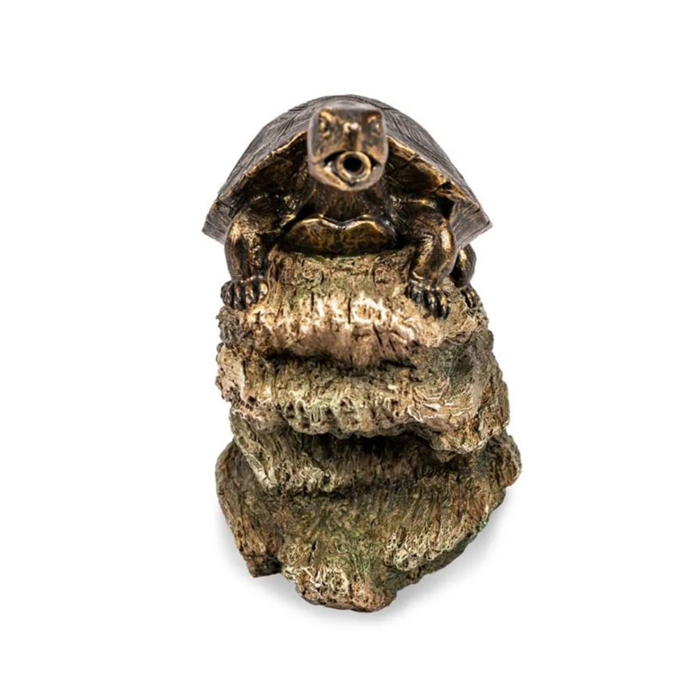 Aquascape Double Turtle on Log Spitter Front View