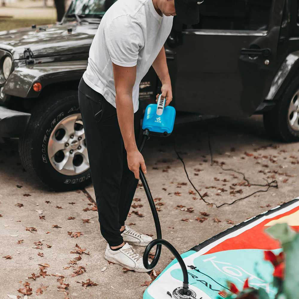 Inflates Inflatables Next to Your Vehicle or Off the Back of a Boat