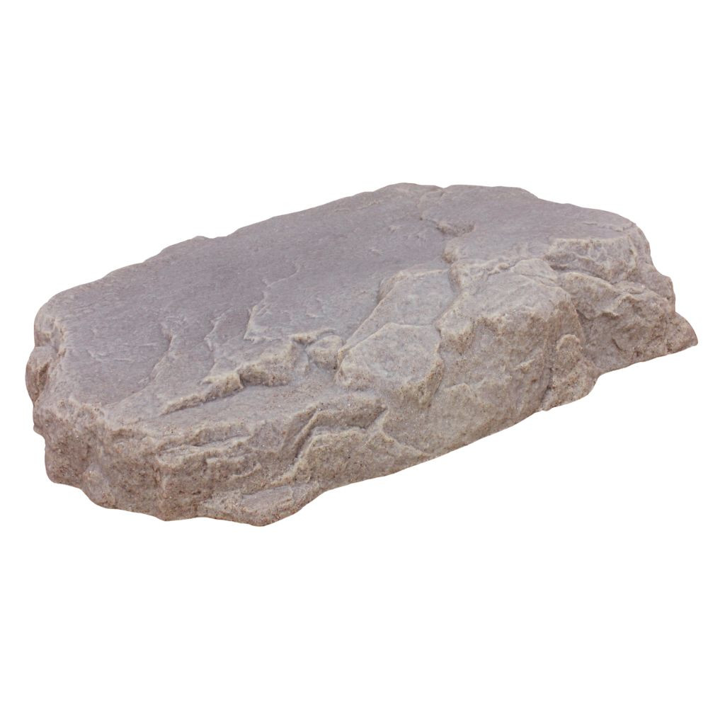 DekoRRa Model 108 faux rock cover in Riverbed Brown, designed to conceal septic risers, manhole lids, and utility vaults while blending into landscapes.