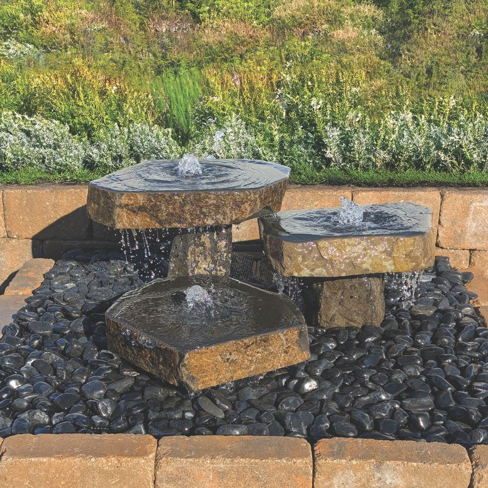 Blue Thumb Basalt Bird Bath Fountain - Thumbnail 3