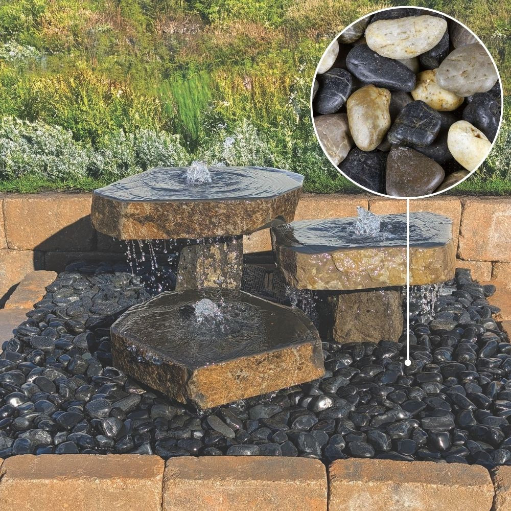 Blue Thumb Basalt Bird Bath Fountain