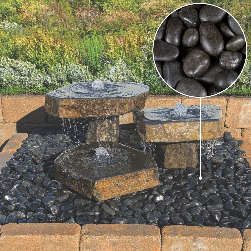 Blue Thumb Basalt Bird Bath Fountain - Thumbnail 2