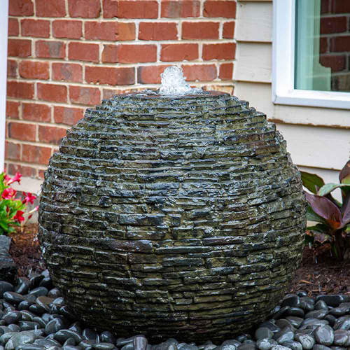 Aquascape Medium Stacked Slate Sphere Fountain View Product Image