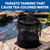 Activated carbon pellets poured into a mesh bag beside a koi pond, highlighting how the media targets tannins that cause tea-colored water. View Product Image