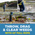 Person using a Jenlis Weed Raker to throw, drag, and remove pond weeds with a 43-foot pull rope from shoreline. View Product Image