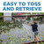 Image of a person casting the Weed Razer from a dock with the top text “Easy to Toss and Retrieve”. View Product Image