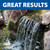 A crystal-clear waterfall with the top text “Great Results”. View Product Image