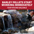 Pouring pellets into the mesh application bag next to a waterfall, with text: “Barley Pellets start working immediately, year-round balance”. View Product Image