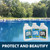 A bright blue pond with all three quarts superimposed and the bottom text “Protect and Beautify”. View Product Image