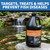 KnockOut PLUS pond treatment bottle displayed beside koi pond with text about treating and preventing fish diseases naturally and safely. View Product Image