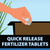 An illustration showing a person placing a Thrive tab in an aquatic planter, with text: “Quick-release fertilizer tablets”. View Product Image