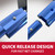 Close-up of quick-release aluminum pole connection that allows fast and secure switching between pond net attachments. View Product Image