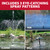 The Pond Guy ClearSolution G2 fountain spray patterns including Classic, Fan, and Bell displayed in landscaped pond settings. View Product Image
