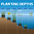 Illustrated planting depth chart showing recommended water depths for bog plants, marginal plants, lilies, oxygenators, and floating plants. View Product Image