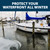 Ice melted away from a docked boat, with text: “Protect your waterfront all winter”. View Product Image