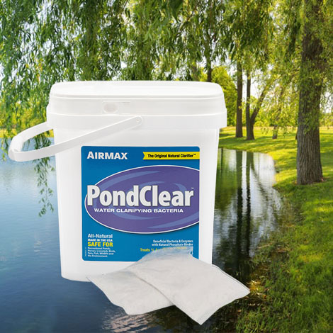 How do I store leftover pond supplies like natural bacteria for next year?