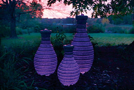 The Vase Fountain and Basin Kit offers a Beautiful Daytime and Nighttime Display