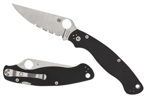 Spyderco Military 2 Pocket Knife 4" Plain Stonewashed CPM S30V Blade Black G10 Handle