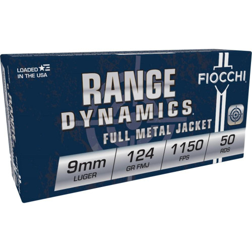Fiocchi Pistol Shooting Dynamics Handgun Ammunition 9mm Luger 124 gr FMJ 1150 fps 1000/Case (20-50/ct Boxes) Fiocchi Pistol Shooting Dynamics Handgun Ammunition 9mm Luger 124 gr FMJ 1150 fps 1000/Case (20-50/ct Boxes)