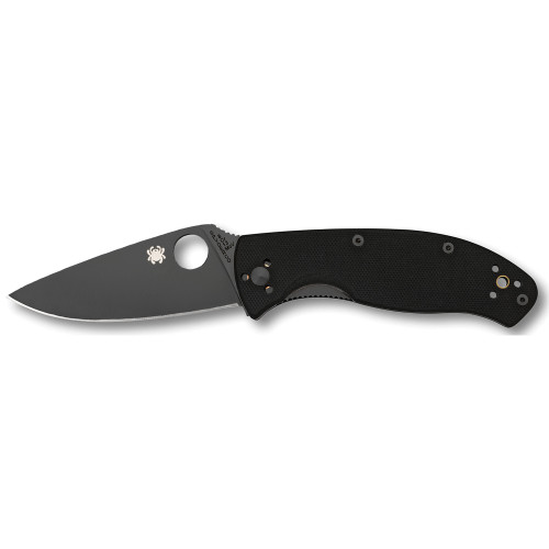 Spyderco Tenacious Pocket Knife 8Cr13Mov Blade G-10 Handle Black (4-Way Pocket Clip)