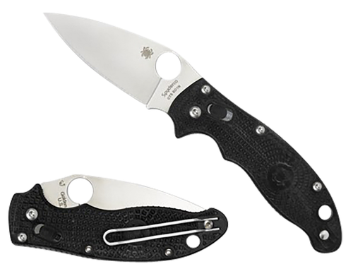 Spyderco Manix 2 Lightweight Pocket Knife 3.37" Plain Satin CTS BD1 Stainless Steel Blade FRCP Handle Black